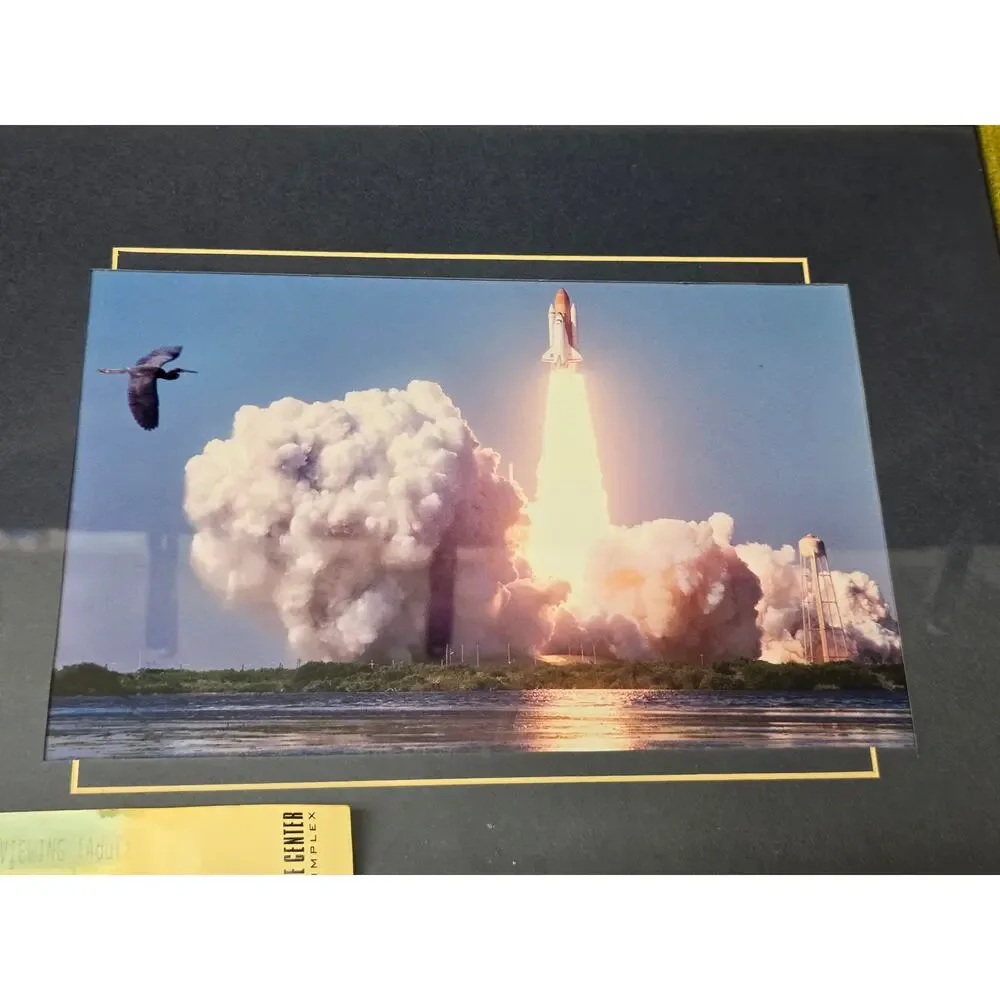 Kennedy Space Center STS-95 NASA Shuttle Launch Picture Framed & Souvenir Ticket